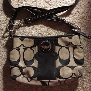 Coach shoulder purse black and gray